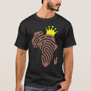T-shirt Afrique Empreintes digitales Couronne Histoire noi