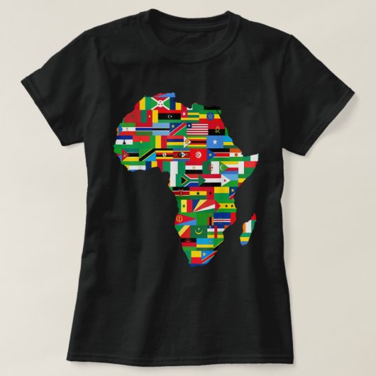 T-shirt Afrique Fiers Pays Africains Drapeaux Continent Am (Design devant)