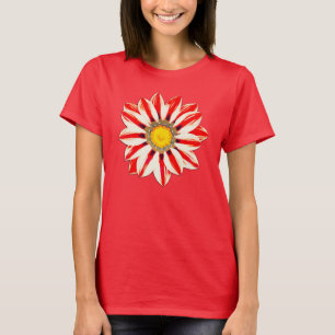 T-shirt Afrique / Gazania - Rouge et blanc rayé