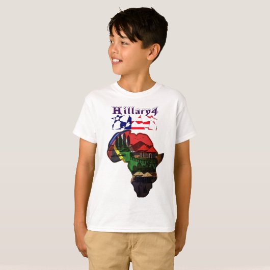 T-shirt Afrique Hillary USA pour un président plus fort en (Devant entier)