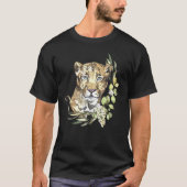 T-shirt Afrique Leopard I Big Chat I Fleurs sauvages I Wat (Devant)
