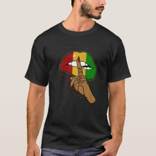T-shirt Afrique lèvres Afrique drapeau Noir Histoire Mois