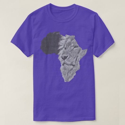 T-shirt Afrique Lion Engraving African Safari Tee (Design devant)