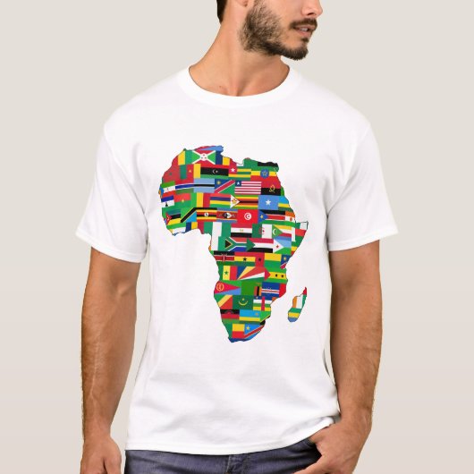 T-shirt Afrique Pays du continent Drapeaux Carte Nations (Devant)