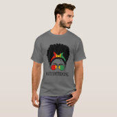 T-shirt Afro Adjointe Principale Femmes Messy Bun Black So (Devant entier)