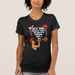 T-shirt Afro Baseball Maman MON ENFANT PEUT NE PAS TOUJOUR