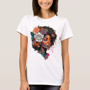 T-shirt Afro Cheveux Naturel Noir Melanin Noir Histoire