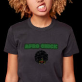 T-shirt Afro Chick - Black Bella+Canvas Slim Fit Femme