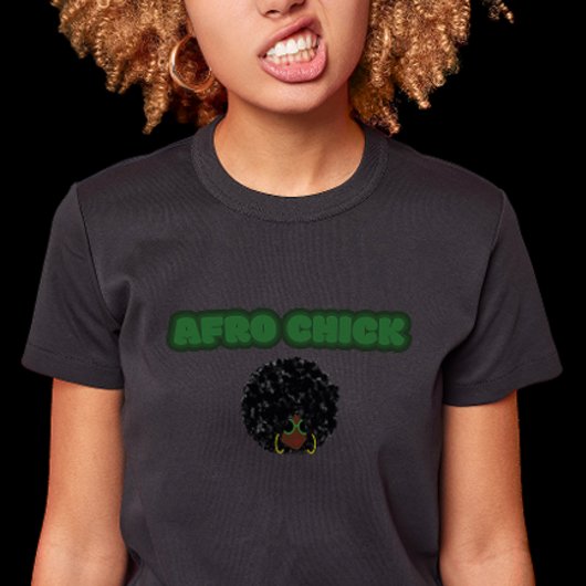 T-shirt Afro Chick - Black Bella+Canvas Slim Fit Femme