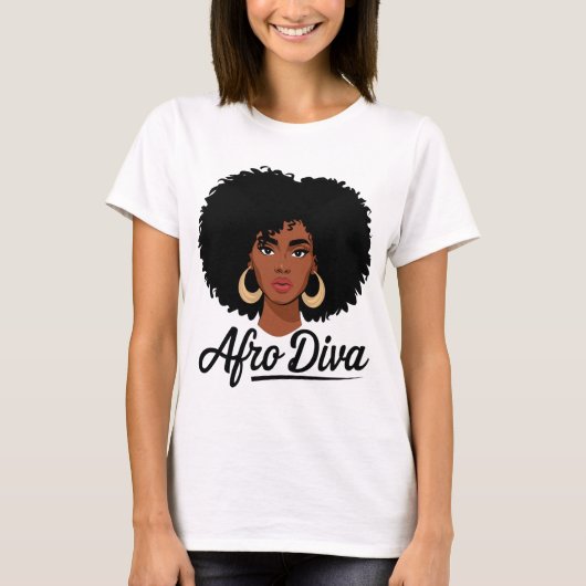T-shirt Afro Diva pour dames (Devant)