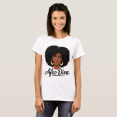 T-shirt Afro Diva pour dames (Devant entier)