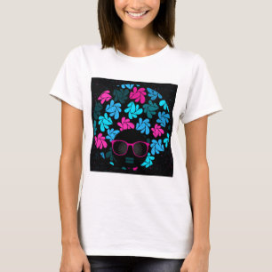 T-shirt Afro Diva Turquoise & Rose Chaud