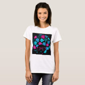 T-shirt Afro Diva Turquoise & Rose Chaud (Devant entier)