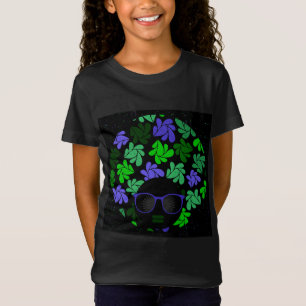 T-Shirt Afro Diva Vert & Bleu