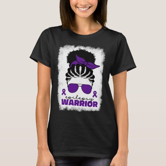 T-shirt Afro Epilepsy Warrior For Black Women Epilepsy Awa (Devant)