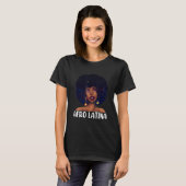 T-shirt Afro Latina Black Latinx Pride Melanin Pride Black (Devant entier)