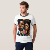 T-shirt Afro Love Retro Power Couple (Devant entier)