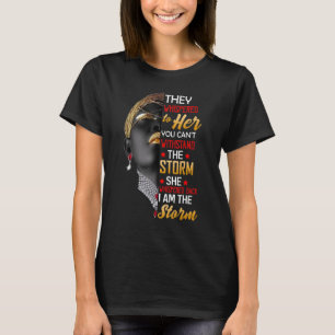 T-shirt Afro Noir Histoire Mois Africaine Femme Je Suis Le