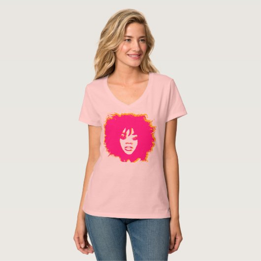 T-shirt Afro rose (Devant entier)