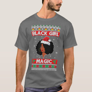 T-shirt Afro Santa Claus Black Girl Magic laide Noël M