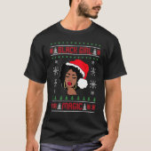 T-shirt Afro Santa Claus Black Girl Magic laide Noël M (Devant)