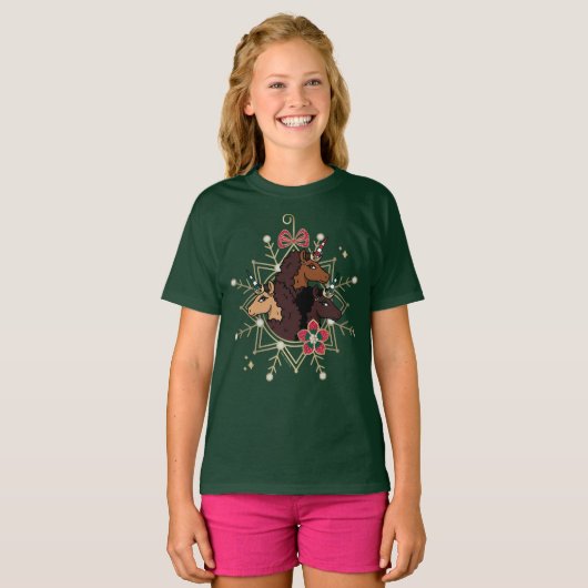 T-shirt Afro Unicorn Festive Vacances Magique (Devant entier)