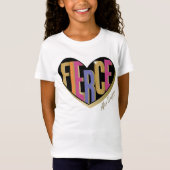 T-Shirt Afro Unicorn Fierce Heart Design (Devant)