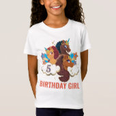 T-Shirt Afro Unicorn | Fille d'anniversaire magique (Devant)