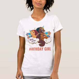 T-shirt Afro Unicorn   Maman de la fille d'anniversaire