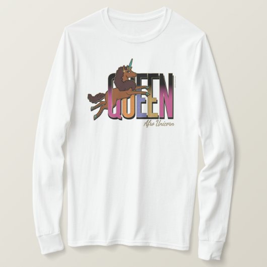 T-shirt Afro Unicorn Queen Design (Design devant)