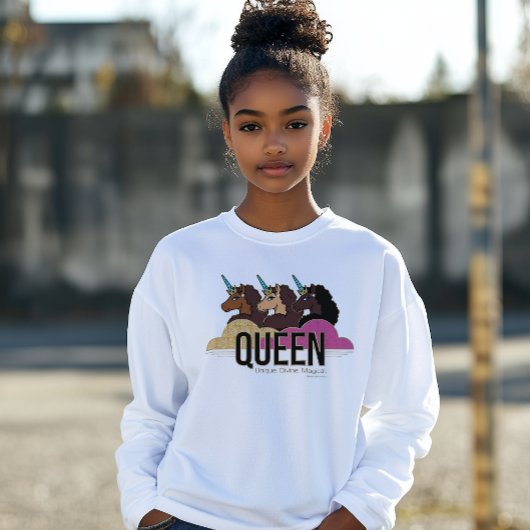 T-shirt Afro Unicorn Queen Trio Design