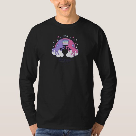 T-shirt Afro Unicorn Rainbow Cloud Pink & Purple V2 (Devant)