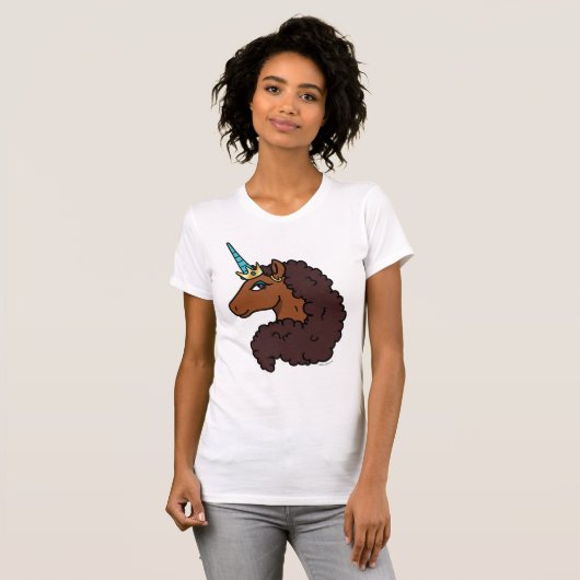T-shirt Afro Unicorn | Unique (Devant entier)