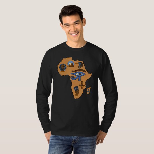 T-shirt Afrocentrisme Noir Égyptien Nubiens Ankh Africa Ey (Devant entier)
