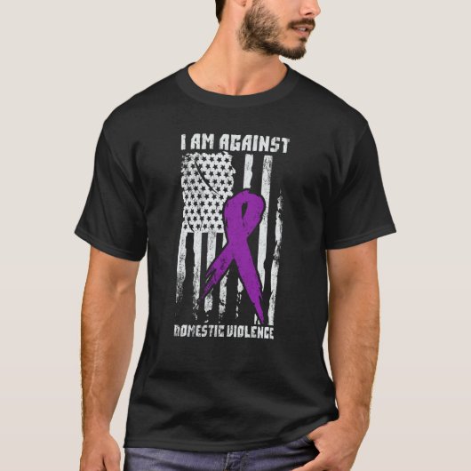 T-shirt Against Domestic Violence American Flag (Devant)