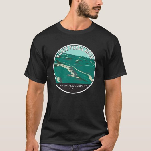 T-shirt Agate Fossil Beds National Monument Nebraska Retro (Devant)
