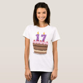 T-shirt Âge 17 sur le gâteau d'anniversaire (Devant entier)