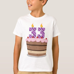 T-shirt Âge 33 sur le gâteau d'anniversaire