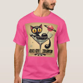 T-shirt Âge atomique Futuriste de l'espace Noir Cat Martin (Devant)