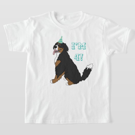 T-shirt Âge d'anniversaire personnalisé Chien de montagne  (Poser)
