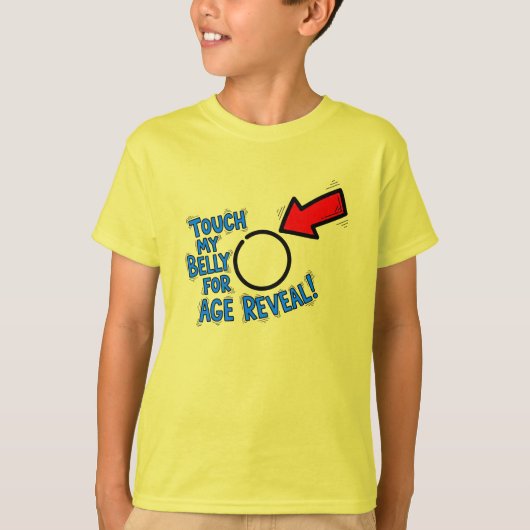T-shirt Âge drôle Révéler Ventre interactif (Devant)