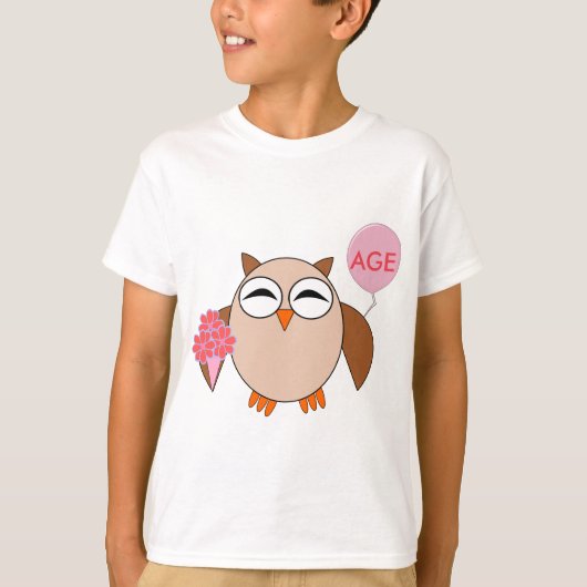 T-shirt Âge personnalisé Chouette d'anniversaire Enfants T (Devant)