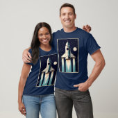 T-shirt Âge spatial Rétro Fusée des années 50 (Unisexe)