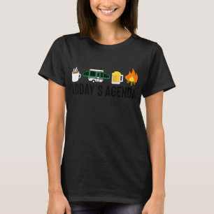 T-shirt Agenda Camping Café Pop Up Camper Beer d'aujourd'