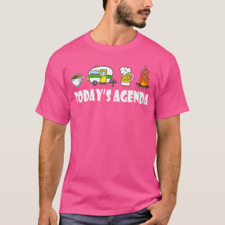 T-shirt Agenda Du Jour Camping Café Pop Up Camper Bière C