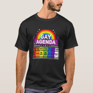 T-shirt Agenda gay Horaire hebdomadaire Fierté LGBT Funny