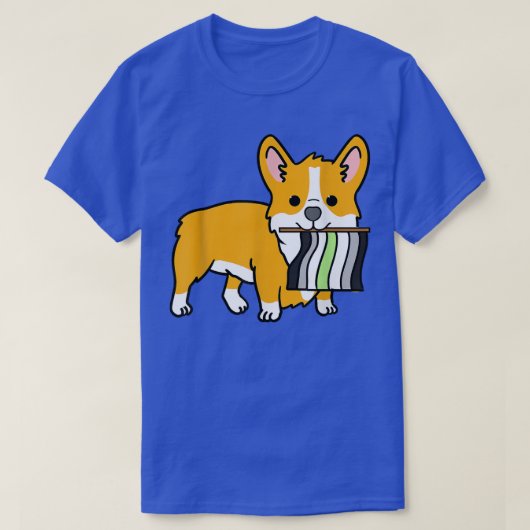 T-shirt Agender Corgi Agender Pride Flag (Design devant)