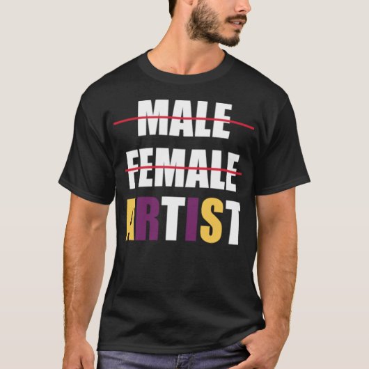 T-shirt Agender Flag LGBT Artiste non binaire (Devant)