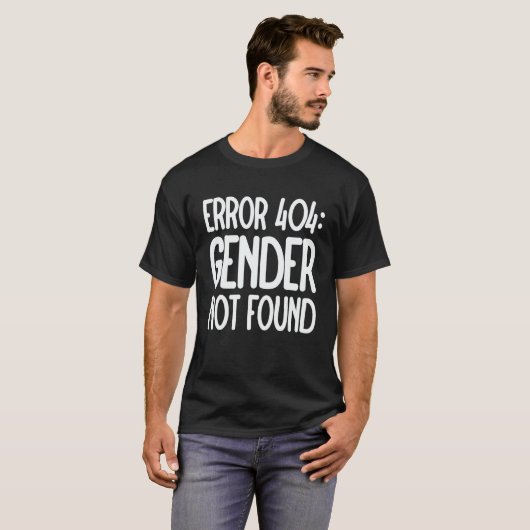 T-shirt Agender Non Binary Pride Error 404 Gender Not Foun (Devant entier)