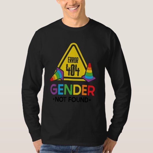 T-shirt Agender Non Binary Pride Error 404 Gender Not Foun (Devant)